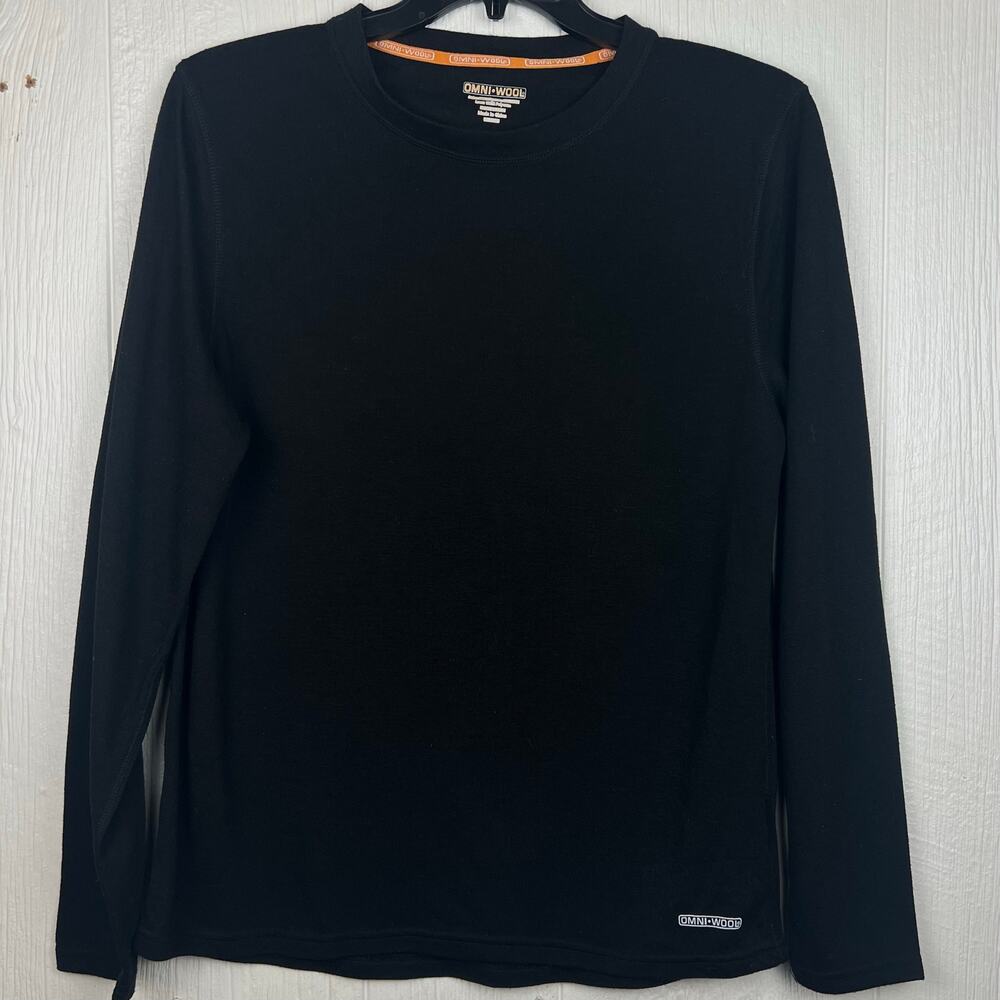 OMNI WOOL Base Layer thermal long sleeve pullover T-shirt, men’s XL black.